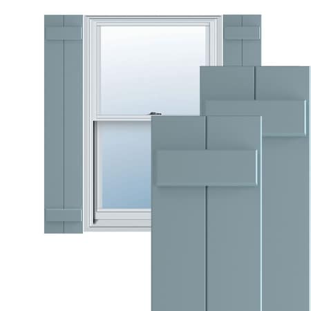 True Fit PVC Two Board Joined Board-n-Batten Shutters, Peaceful Blue, 10 3/4W X 50H